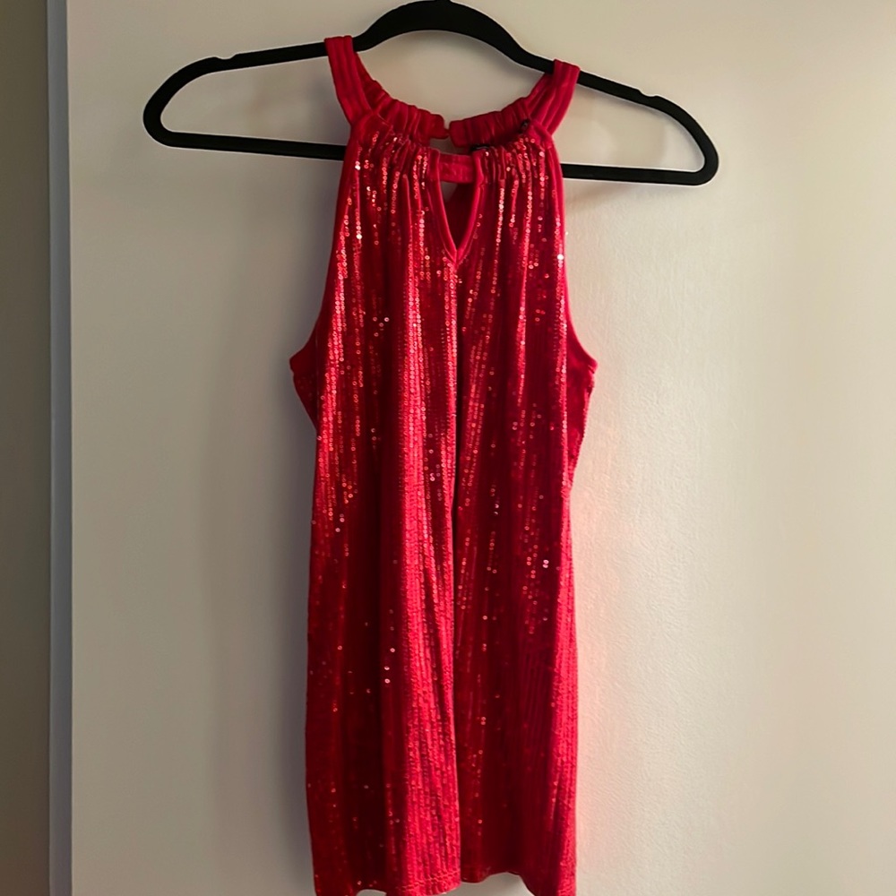Red glittering blouse